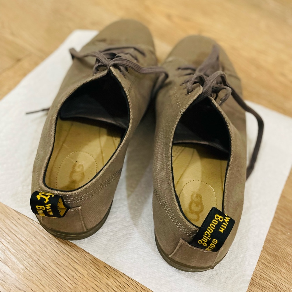 Dr. Martens AirWair Heel loop Gray Lace-Up Shoes Featuring UGGs Canvas
